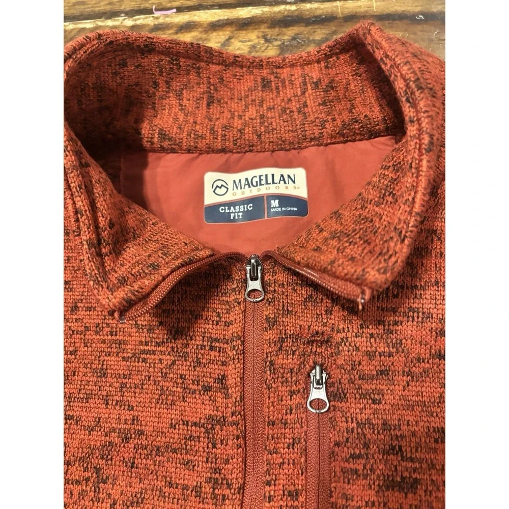 NWT Magellan Fishing Quarter Zip Men's Large Orange Fleece Pullover Sweatshirt‎